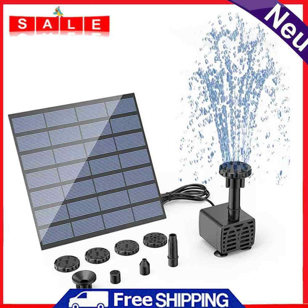 Solar Water Fountain Floating Pools Pond with Nozzle Waterfall Garden Lawn Decor