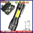 USB Rechargeable XPE COB LED Flashlight 3 Mode Work Light for Outdoor