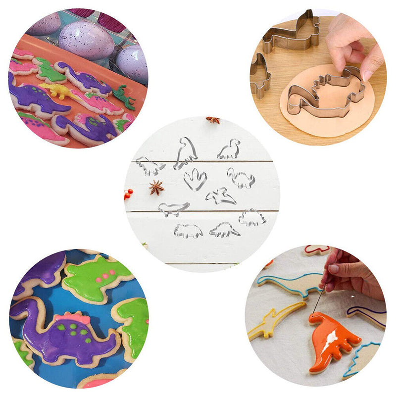 11pcs/set Cookie Cutter Dinosaur Shape Stainless Steel Baking Biscuit Mold