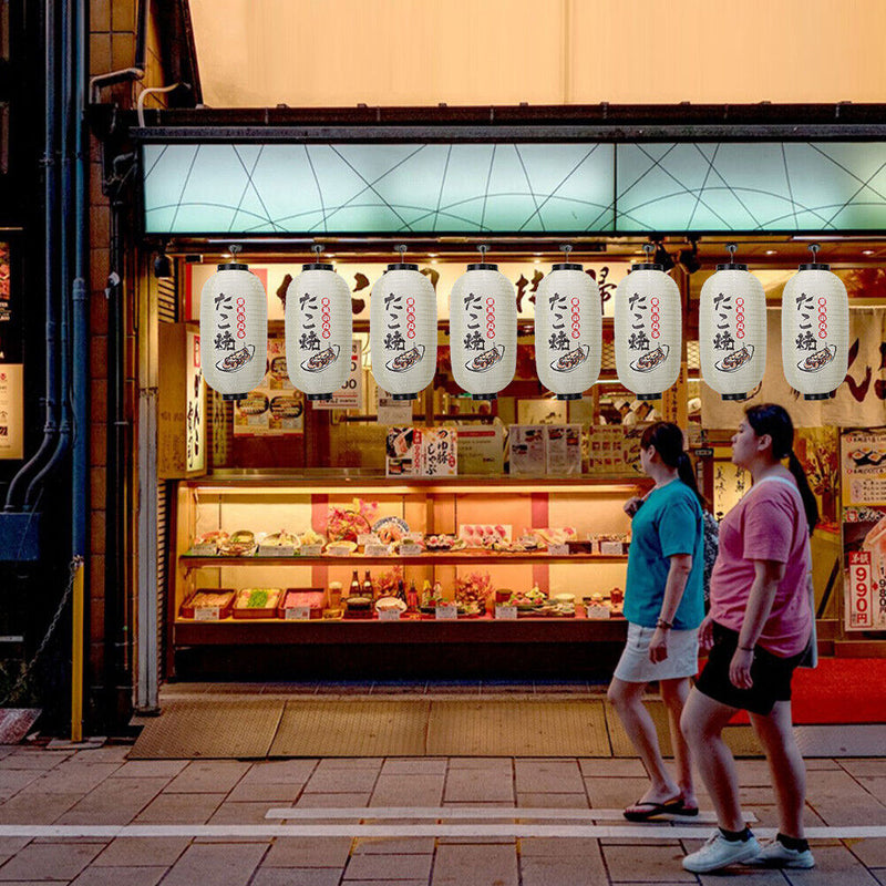 25cm Lantern Cloth Japanese Style Printing Fabric for Bar Pub Decor (C) Newly