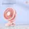 USB Mini Clip Fan Portable Travel Desk Cooling Ventilador (Pink 1200mAh)