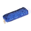 Sequins Pencil Case Cosmetics Bags Women Girl Purse Clutch Pen Bags (Blue)