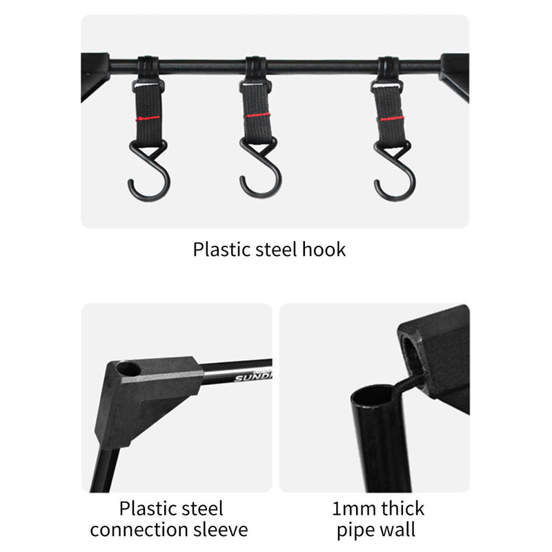 Outdoor Tabletop Shelves - Table Mounted Shelf Hanging Storage Rack with 3 Hook