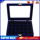Velvet Glass Jewelry Display Box Tray Holder Storage Box Organizer
