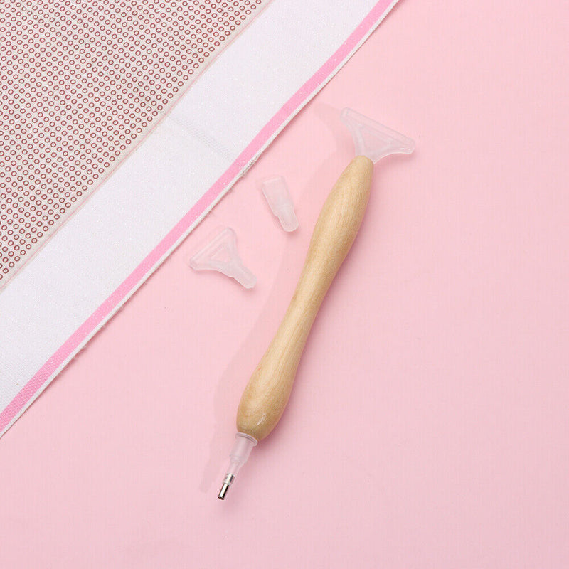 Head 5D Diamond Painting Point Drill Pen Wooden Handle Diamond Painting Tool