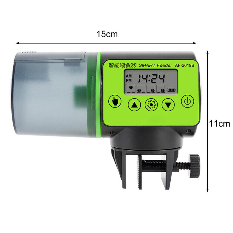 Automatic Aquarium Fish Feeder Fish Tank Auto Feeding Dispenser with LCD Ti