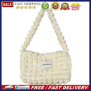 Fashion Bubble Flower Tote Bags Lady Solid Color Pleated Cloud Shopping Handbag