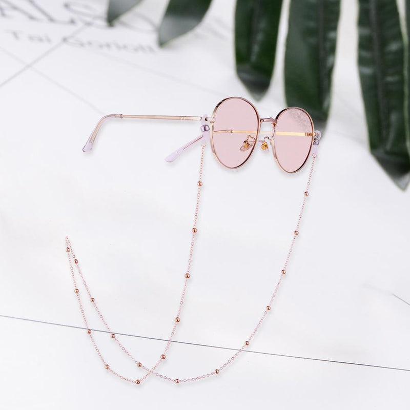 Round Bead Glasses Chain Women Men Eyeglasses Cord Strap Necklace Accessories