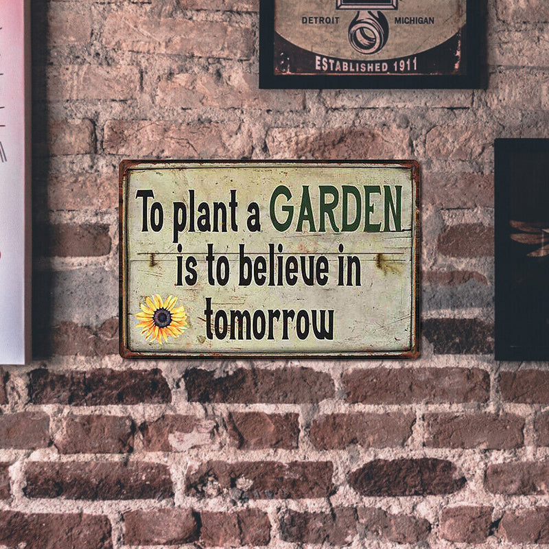 Garden Plant Retro Metal Plate Tin Sign for Bar Club Cafe Wall Art Home Decor