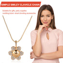 Alloy Diamond Smile Flower Necklace Crystal Jewelry Pendants for Women