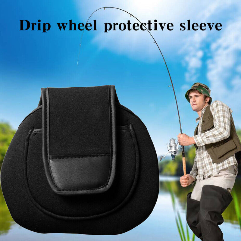 Flannel Fishing Reel Bag Protective Case Cover for Low Profile Baitcasting Wh