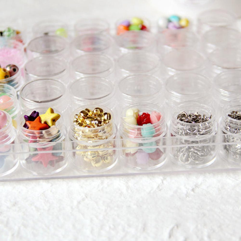 30pcs Small Round Jars Transparent Organizer Containers Jewelry Storage Box