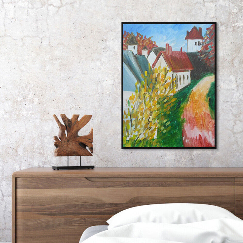 Oil Paint by Numbers Country Path Canvas Artwork Living Room Picture Decoration