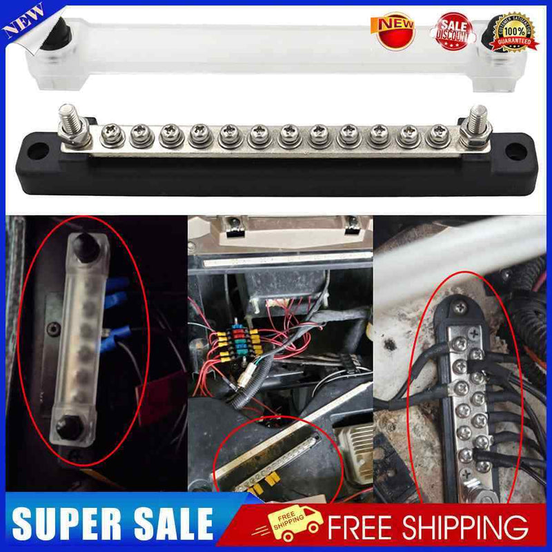#A Universal Car Terminal Block with Transparent Cover Busbar for Car Boat Marin