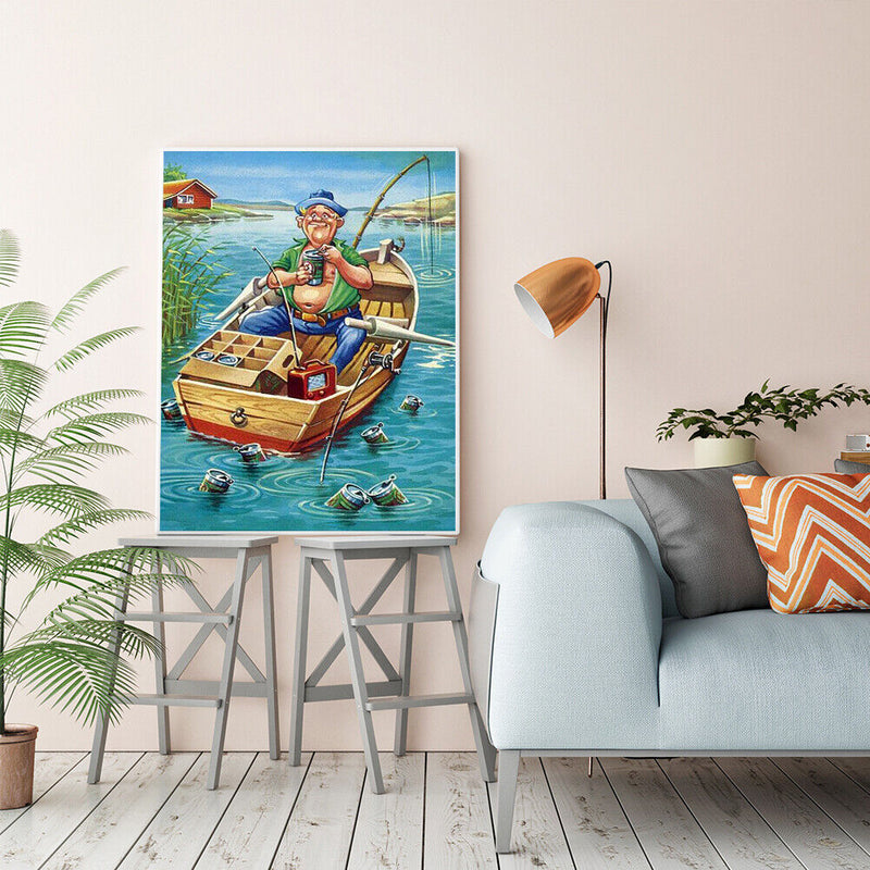40X50cm Angler Pattern Frameless Picture Oil Paint By Numbers Painted Picture
