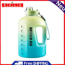 Large Capacity Water Bottle Gradient Color Time Marker Designed (Green)