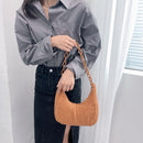 Fashion Women Plush Pure Color Acrylic Chain Large Hobos Shoulder Underarm Bag