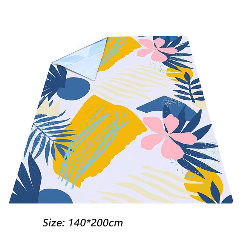 Waterproof Beach BBQ Blanket Outdoor Picnic Camping Playing Mat (Flower) Newly