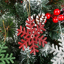 Christmas Tree Winter Ornaments Xmas Snow 10cm Plastic Snowflake Glitter Powder