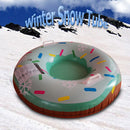 Inflatable Doughnut Ski Circle Snow Sled Tire Tube Skiing Pad Winter Snow Game