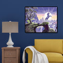 DIY Painting By Numbers Kits Hand Painted Cliff Horse Canvas Wall Arts Crafts
