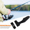 2pcs Fishing Rod Covers Pole Glove Protector+Tie Wrapping Band Belt (Black)