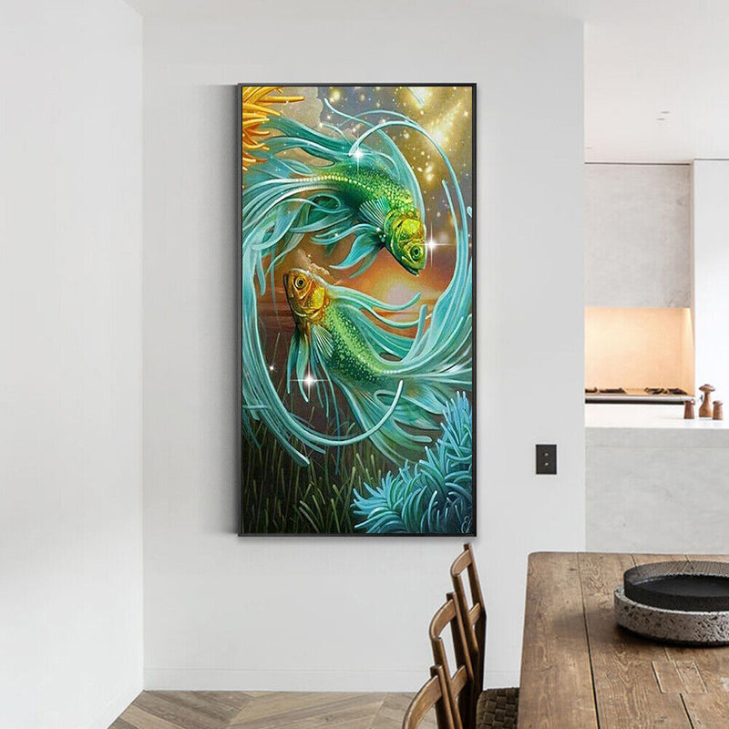 5D Diamond Painting Full Square Drill Cuddling Fish Mosaic Rhinestone Picture