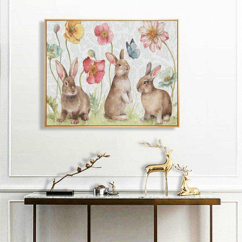 Paint By Numbers for Beginner Rabbit and Flower DIY Acrylic Painting Kit Newly