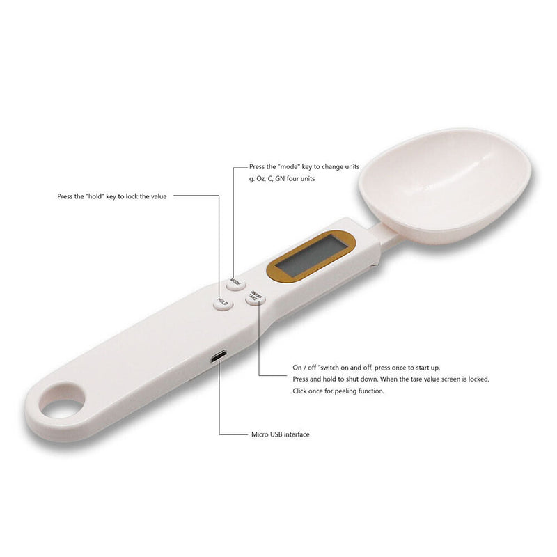 Electronic Measuring Spoon 0.1g/500g High Precision USB Home Kitchen Scales