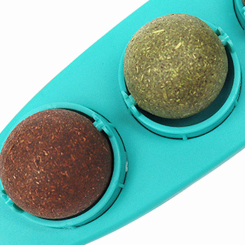 Cat Mint Ball Toys - Catnip Roller Treats Kitten Chewing Toys for Wall Moun