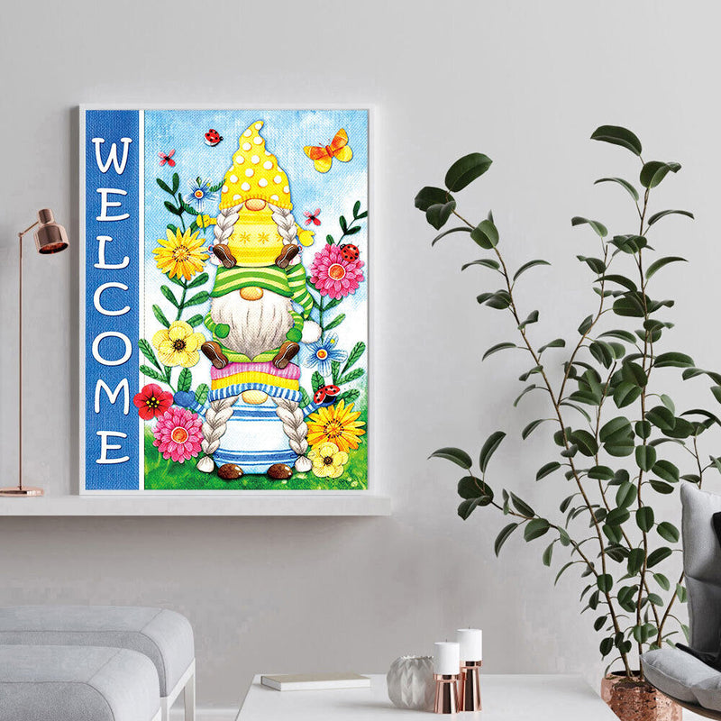 Diamond Painting Kit Gnome Full Round Rhinestone Wall