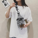 Retro Women Casual Animal Pattern Printing Small Shoulder Chest Bag Ladies Purse