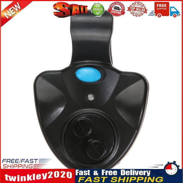 Black Electronic LED Light Fish Bite Sound Alarm Bell Clip On Fishing Rod Newly
