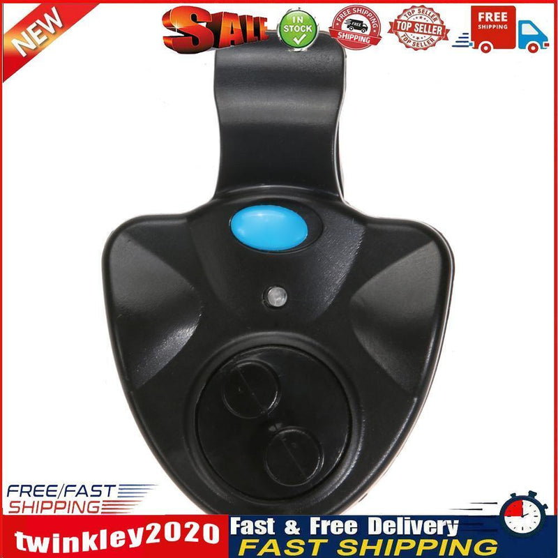 Black Electronic LED Light Fish Bite Sound Alarm Bell Clip On Fishing Rod Newly