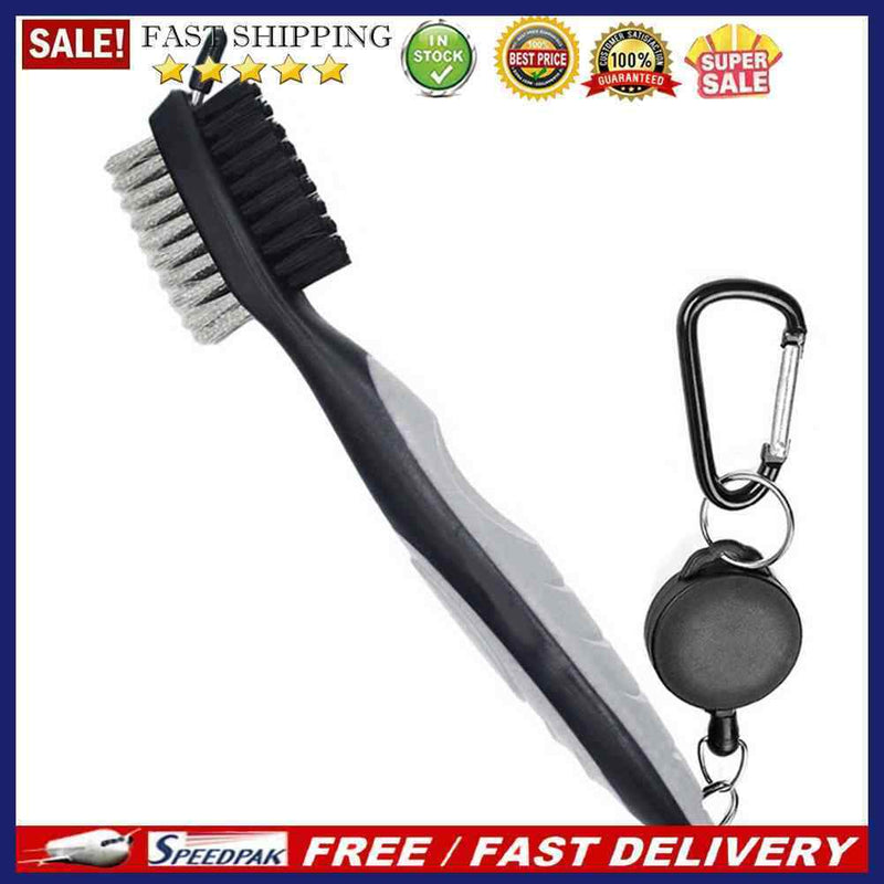 Retractable Golf Club Brush Groove Cleaner with Carabiner for Golf Irons Wo