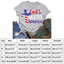 Independence Day Print Cross Letter T-Shirt (Light Grey M)