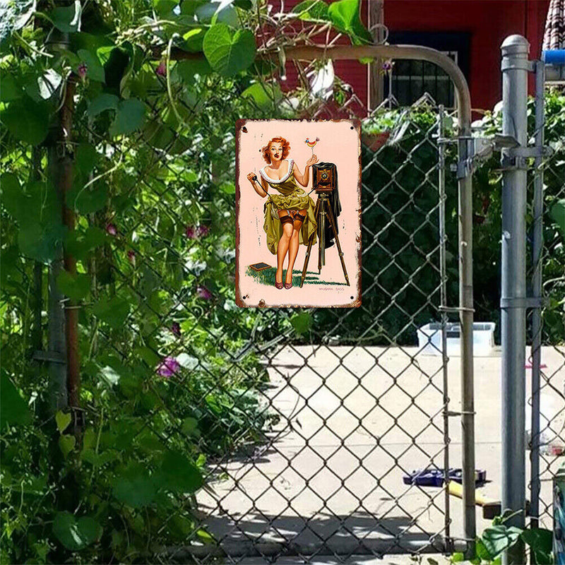 Metal Tin Sign Plaque Sexy Girl Home Decor Living Room Wall Iron Art Poster