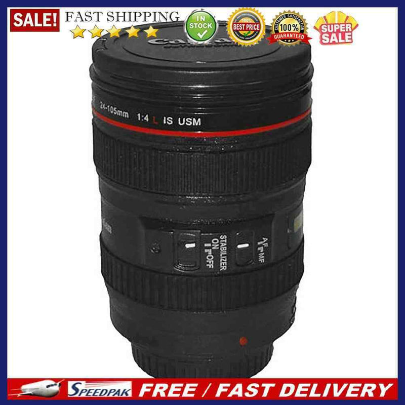 Creative SLR Camera Lens Shaped Mugs Drrinking Cup 420ml Drinkware with Lid