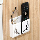 Phone Wall Mounted Holder with Plug Charging Sundries Organizer Box (White)