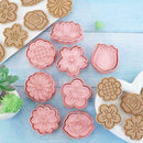 8PCS Flowers Cookie Mold Set Biscuit Cutters Baking Molds Press Stamp X8D3