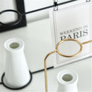 Decor Wrought Iron Living Room Postcard Display Photo Frame Ceramic Vase 2 in 1