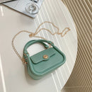 Mini Handbag Leather Chain Crossbody Bags Top-handle Purse Small Square Clutc