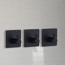 Punch Free Kitchen Towel Hanger Hooks Wall Mounted Bathroom Holder (Black)