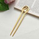 Alloy Hair Care Hairpin U-shaped hairpin Double wavy flower Metal Hair Stick