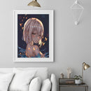 DIY Oil Paint By Numbers Anime Girl Canvas Wall Art Frameless Hand Painted Craft