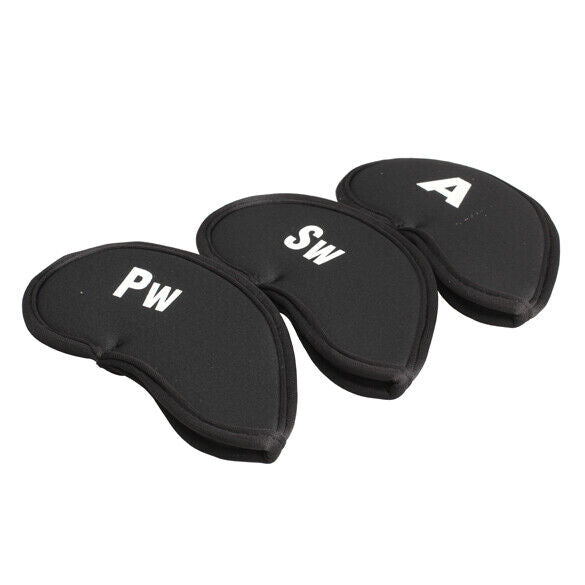 Black Set of 11pcs Golf Club Putter Iron Head Cover Case Protection Sleeve