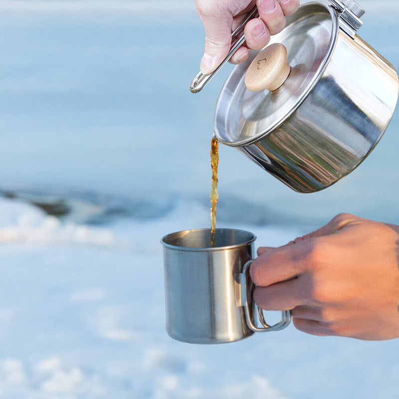 Outdoor Camping Hiking Portable Pot Tea Coffee Cooking Pot Water Kettle Tea