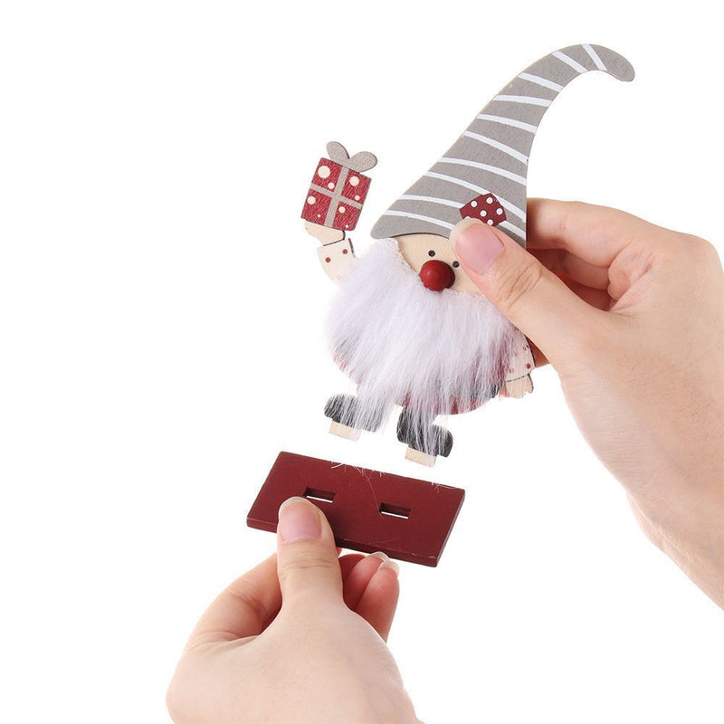 Wood DIY Crafts Santa Claus Christmas Ornaments Decorations Desktop Decoration