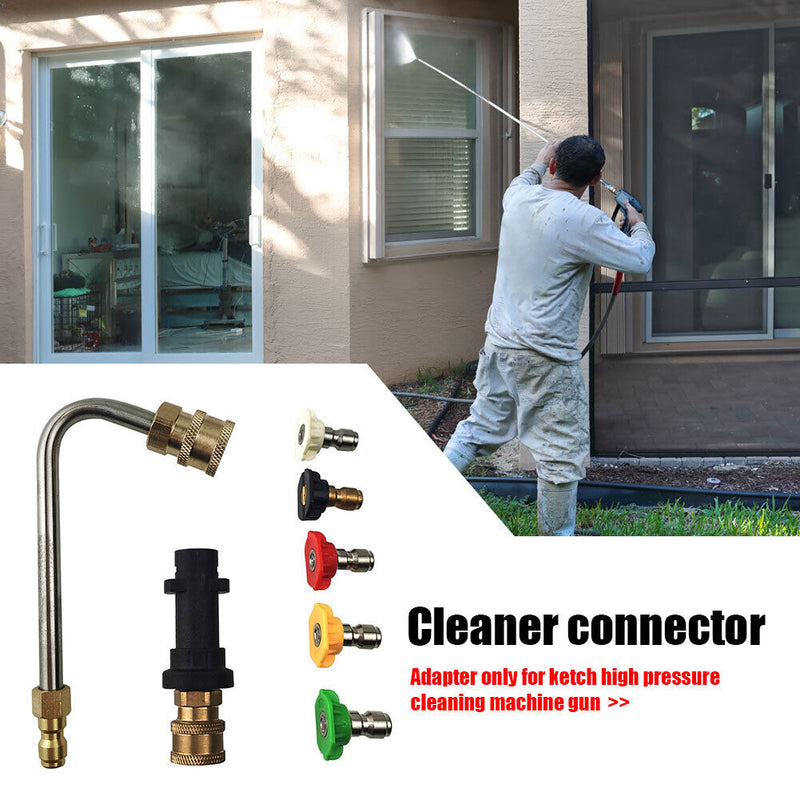 Pressure Washer Gun Adapter 120 Degree Extension Wand 5 Tips for Karcher