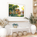 50x40cm Fountain Villa Frameless Picture Oil Paint By Numbers Painted Picture